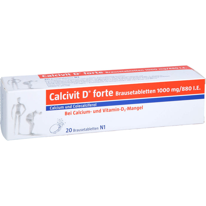 Calcivit D forte Brausetabletten 1000 mg/880 I.E., 20 St. Tabletten