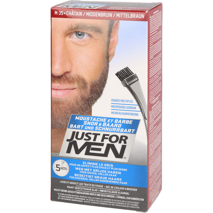 JUST FOR MEN Pflege-Brush-In-Color-Gel mittelbraun, 1 pc Gel