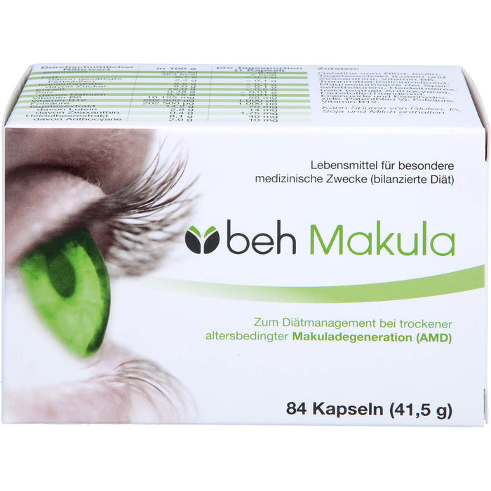 beh Makula Kapseln bei trockener, altersbedingter Makuladegeneration, 84 pcs. Capsules