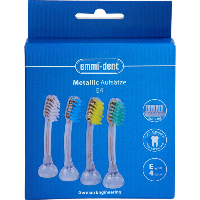 emmi-dent E4 Ersatzaufsätze für Ultraschallzahnbürste, 4 pc Brosse à dents