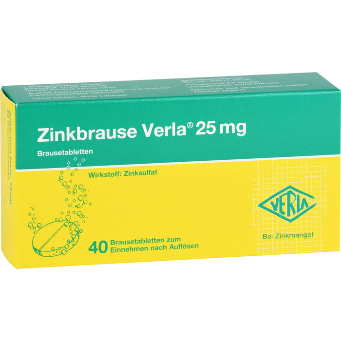 Zinkbrause Verla 25 mg Brausetabletten, 40 St. Tabletten