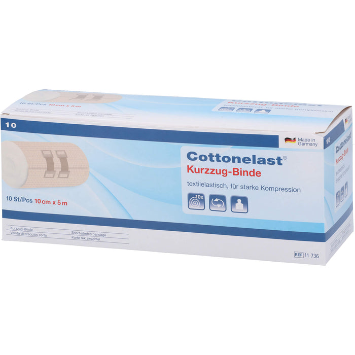 Cottonelast Kurzzugbinden 10 cm x 5 m, 10 St. Binde