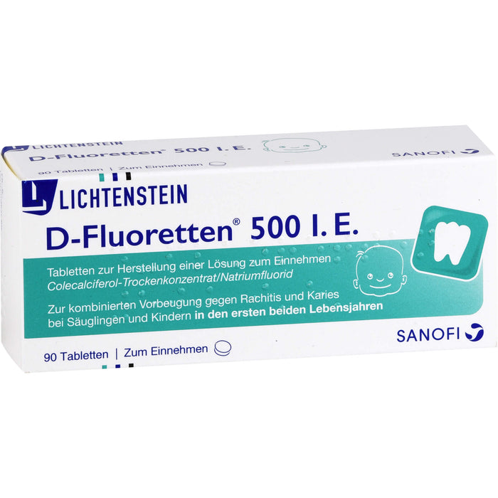 D-Fluoretten 500 I.E. Tabletten, 90 pc Tablettes