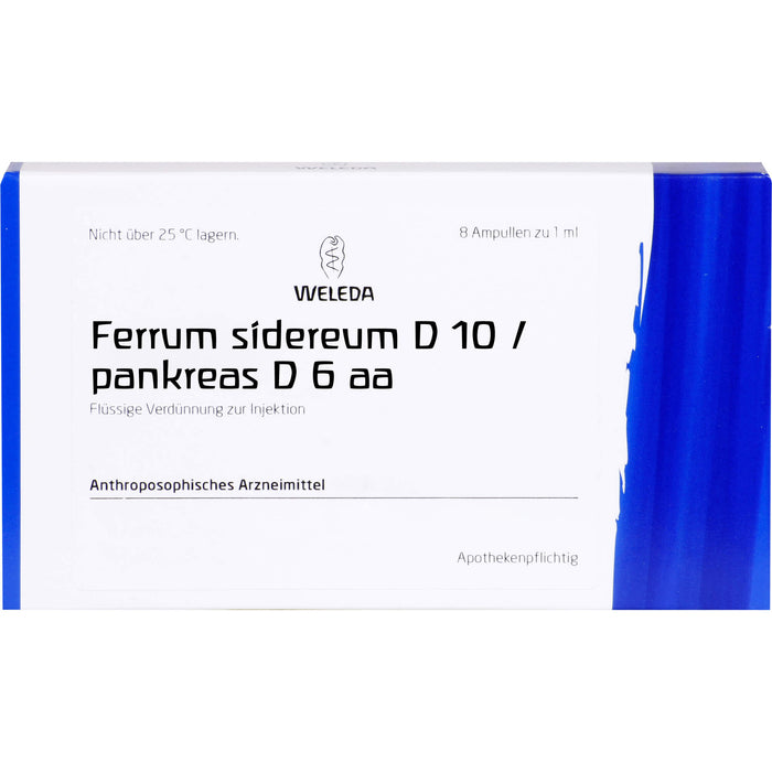 WELEDA Ferrum sidereum D10 / Pankreas D6 aa flüssige Verdünnung, 8 pcs. Ampoules