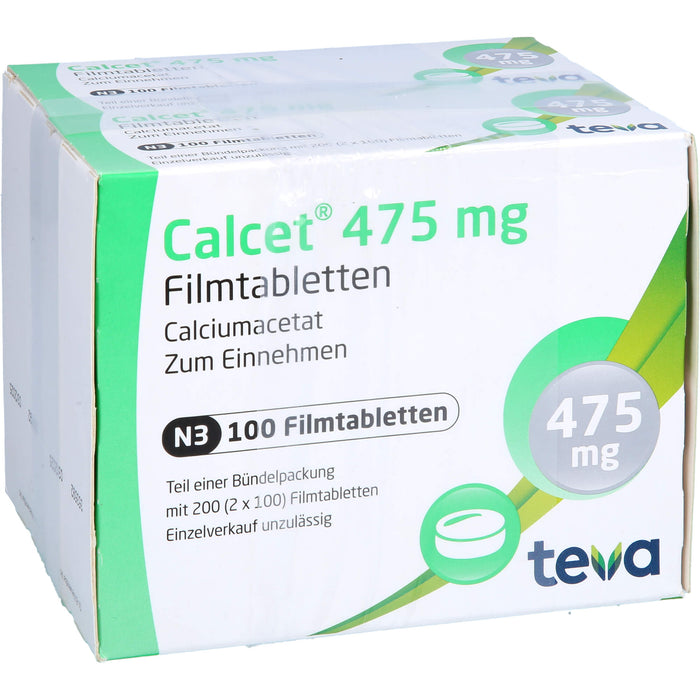 Calcet 475 mg Filmtabletten Phosphatbinder, 200 pc Tablettes