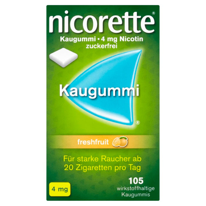 nicorette Kaugummi 4 mg Nicotin zuckerfrei freshfruit, 105 pc Gomme à mâcher