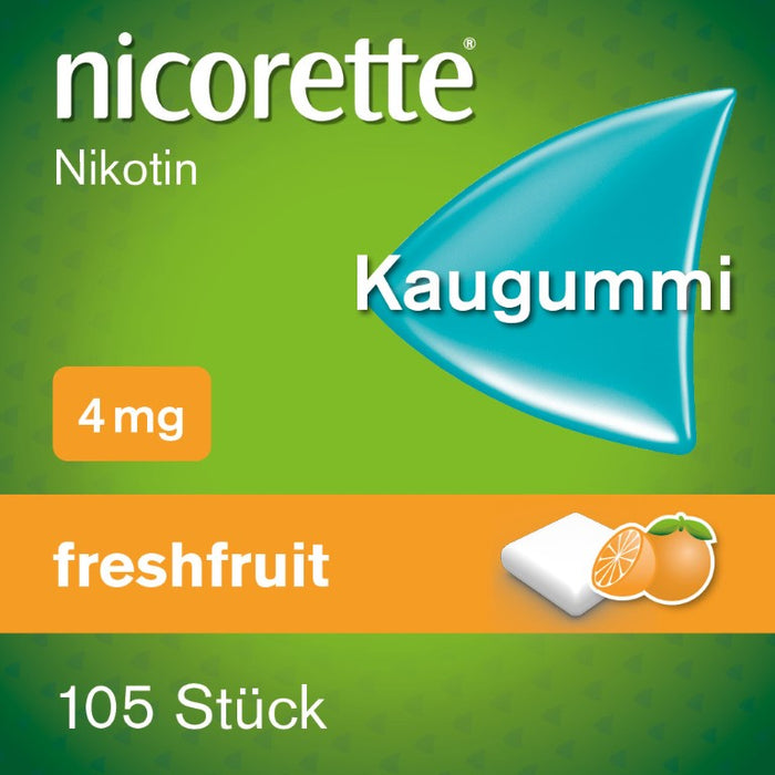 nicorette Kaugummi 4 mg Nicotin zuckerfrei freshfruit, 105 pcs. Chewing gum