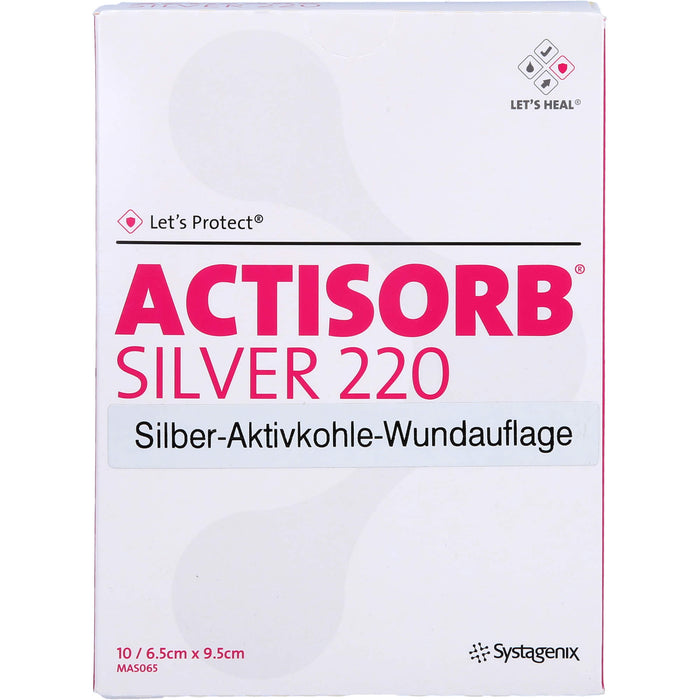 ACTISORB 220 Silver 9,5x6,5cm steril, 10 St KOM