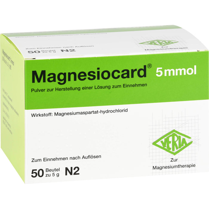 Magnesiocard 5 mmol Pulver zur Herstellung einer Lösung, 50 pcs. Sachets