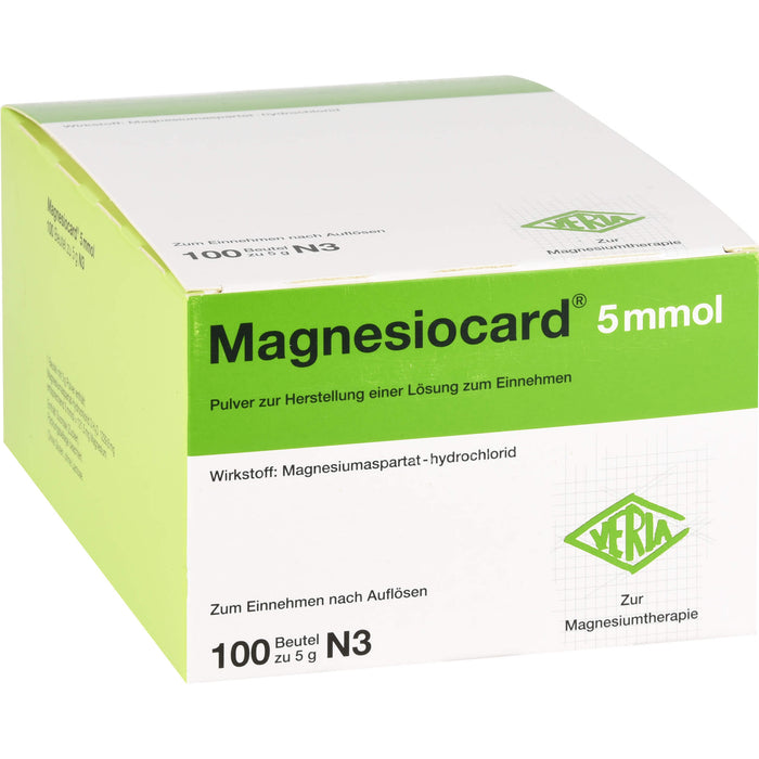 Magnesiocard 5 mmol Pulver bei Magnesiummangel, 100 St. Beutel