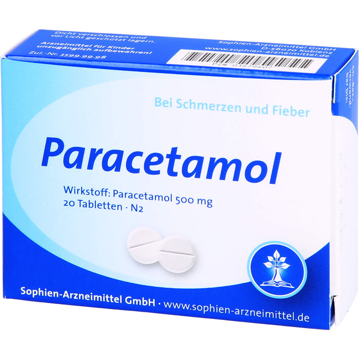 Sophien-Arzneimittel Paracetamol 500 mg Tabletten, 20 pcs. Tablets