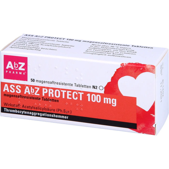 ASS AbZ Protect 100 mg magensaftresistente Tabletten, 50 pc Tablettes