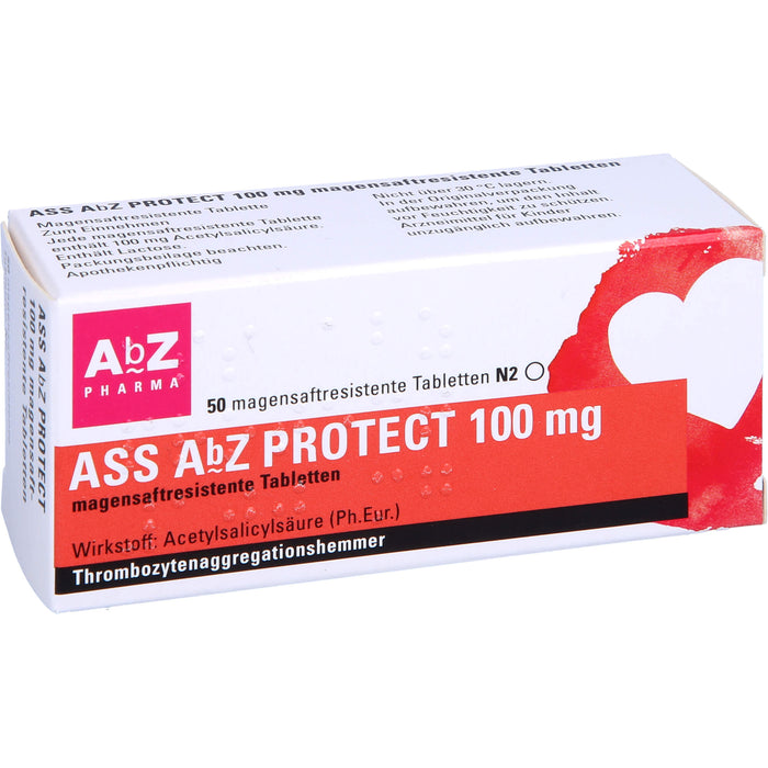 ASS AbZ Protect 100 mg magensaftresistente Tabletten, 50 pc Tablettes