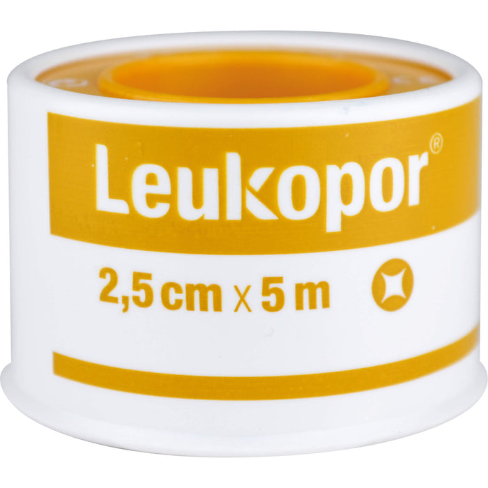 Leukopor 2,5 cm x 5 m zur Fixierung von Verbänden, 1 St. Pflaster