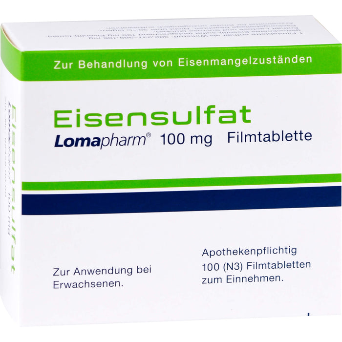 Eisensulfat Lomapharm 100 mg, 100 pc Tablettes