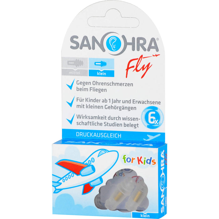 SANOHRA fly gegen Ohrenschmerzen beim Fliegen Ohrenschutz mittel, 2 pcs. Earplugs