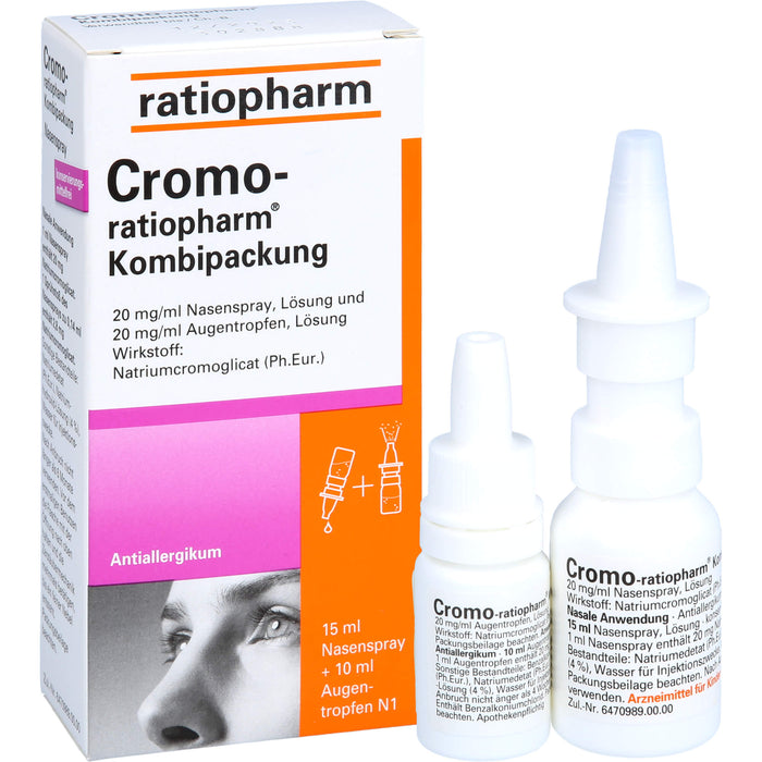 Cromo-ratiopharm Kombipackung Nasenspray + Augentropfen Antiallergikum, 1 pc Paquet combiné