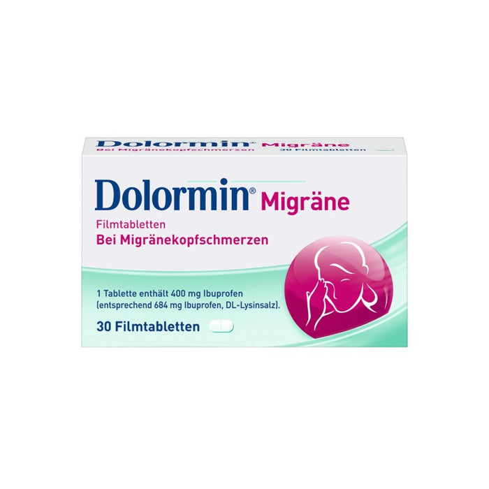 Dolormin Migräne Filmtabletten bei Migränekopfschmerzen, 30 pc Tablettes