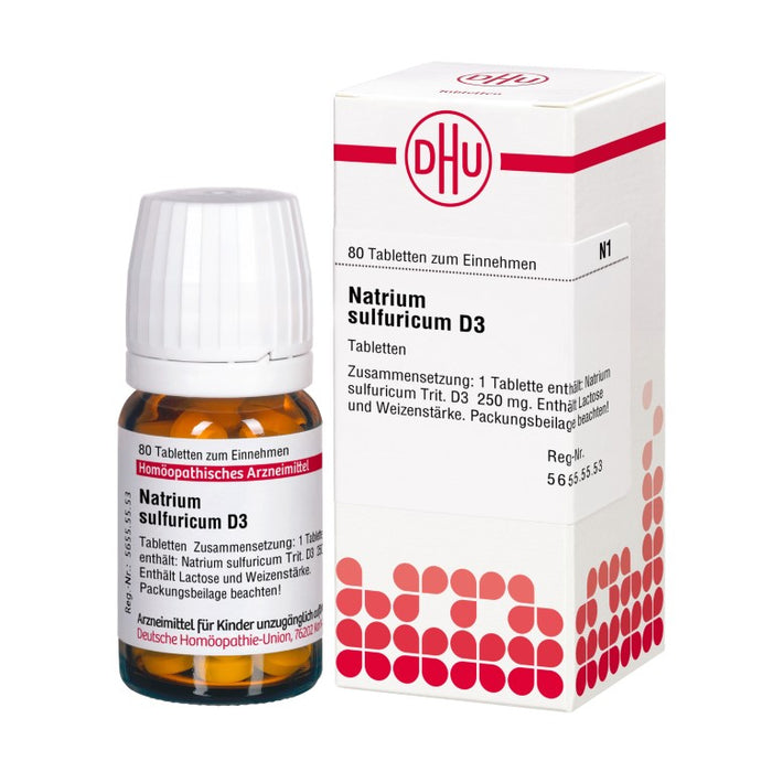 DHU Natrium sulfuricum D3 Tabletten, 80 St. Tabletten