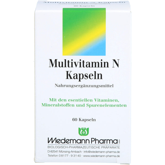 Wiedemann Pharma Multivitamin N Kapseln zur Unterstützung eines normalen Energiestoffwechsel, 60 pc Capsules