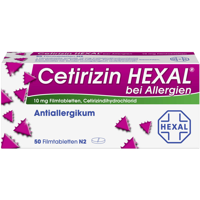 Cetirizin HEXAL Tabletten bei Allergien, 50 pcs. Tablets