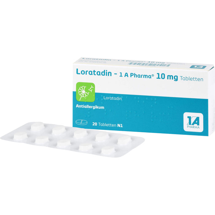 Loratadin - 1A Pharma 10 mg Tabletten Antiallergikum, 20 pcs. Tablets