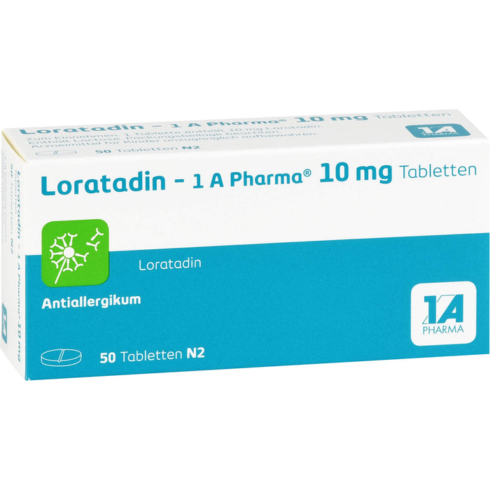 1 A Pharma Loratadin akut 10 mg Tabletten bei Allergien, 50 St. Tabletten