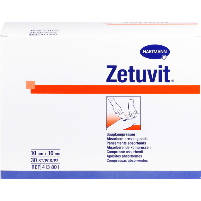 HARTMANN Zetuvit Saugkompressen unsteril 10 x 10 cm, 30 St. Kompressen