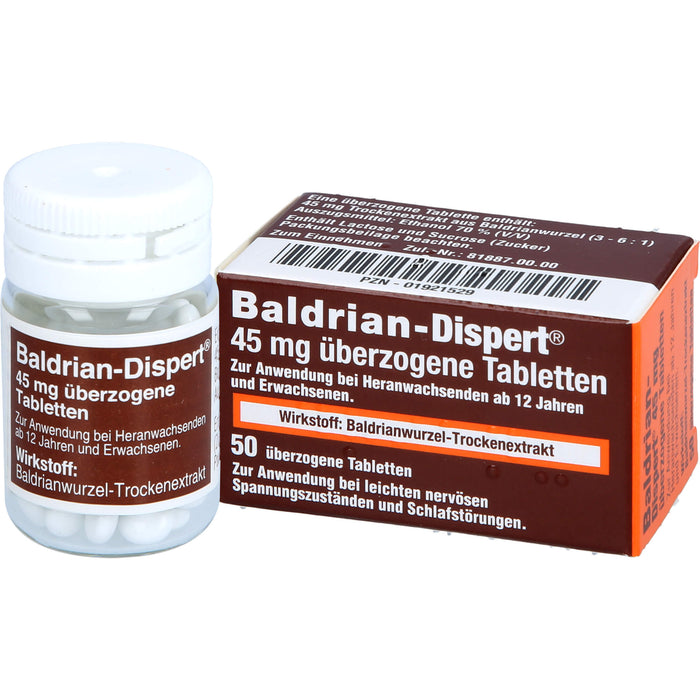 Baldrian-Dispert 45 mg überzogene Tabletten, 50 pc Tablettes