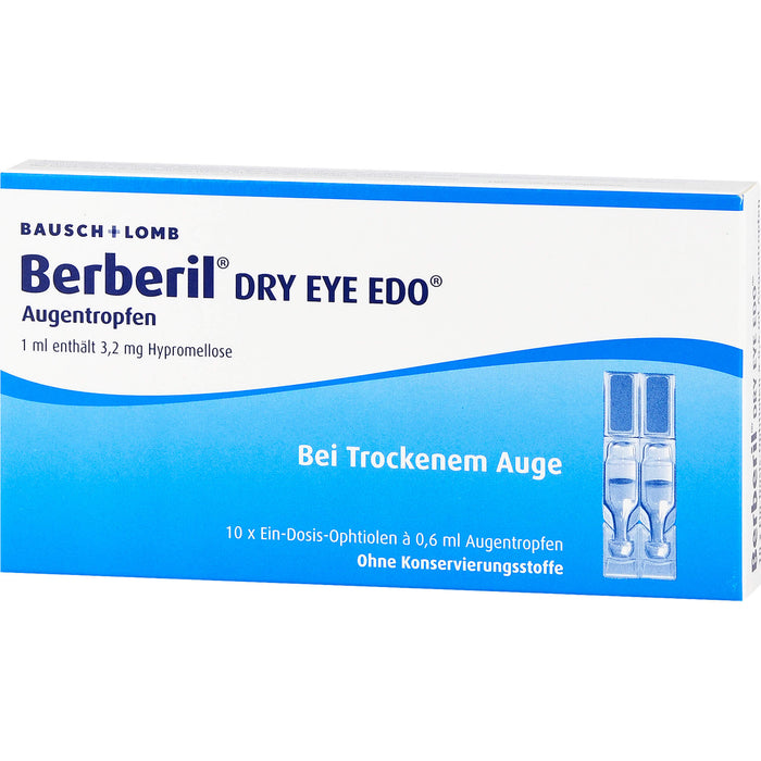 Berberil Dry Eye EDO Augentropfen bei trockenem Auge, 10 pcs. Single-dose pipettes