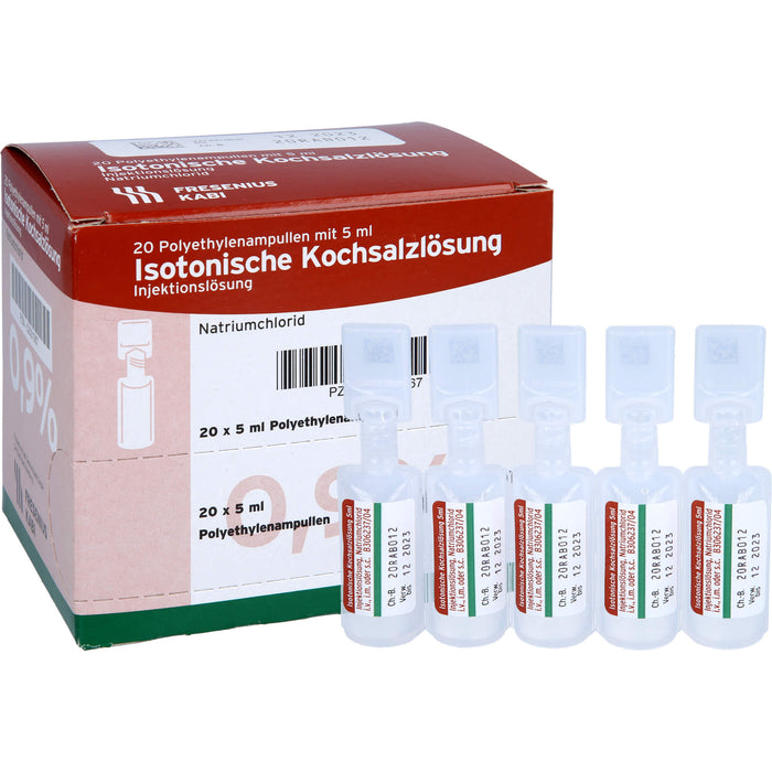 Isotonische Kochsalzlösung NaCl 0,9% Plastikampullen, 100 ml Lösung