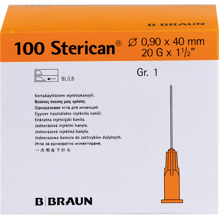 STERICAN 0,90X40 GELB L L, 100 St KAN