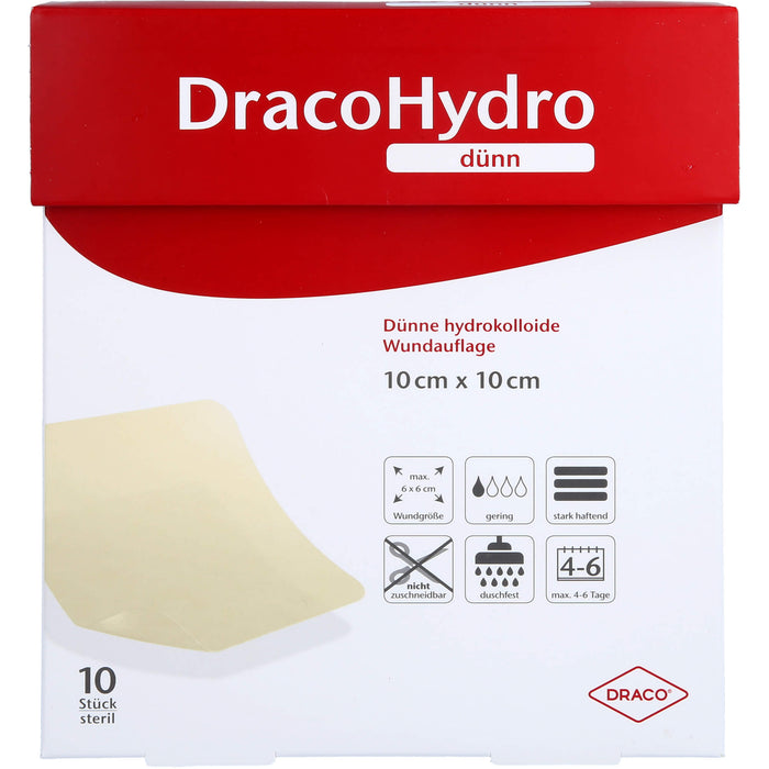 DracoHydro dünn Transparenter Hydrokolloider Wundverband, 10 St VER