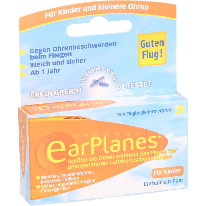 EarPlanes für Kinder schützt die Ohren während des Fluges vor unangenehmen Luftdruckschwankungen, 2 pcs. Earplugs