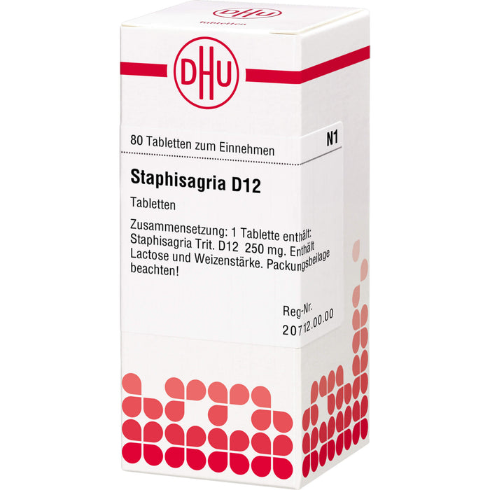 DHU Staphisagria D12 Tabletten, 80 pc Tablettes