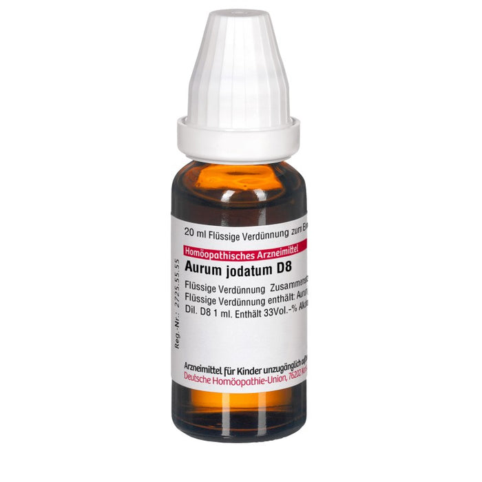 Aurum jodatum D8 DHU Dilution, 20 ml Lösung