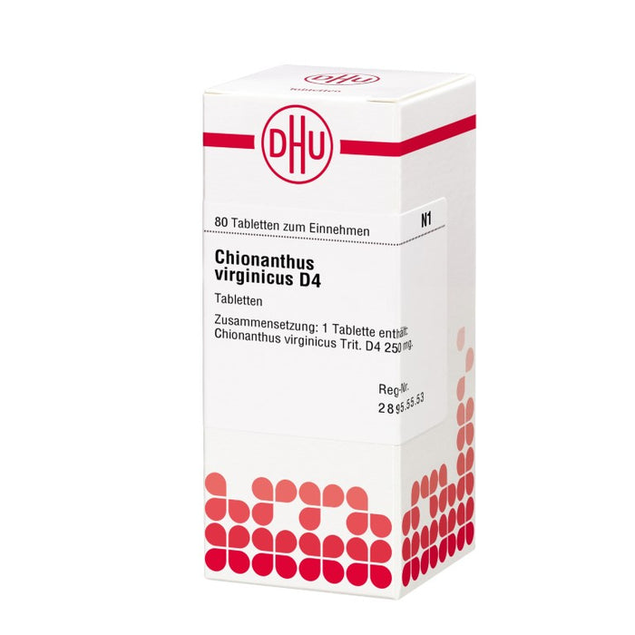 DHU Chionanthus virginicus D4 Tabletten, 80 St. Tabletten