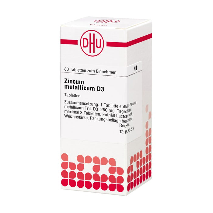 DHU Zincum metallicum D3 Tabletten, 80 St. Tabletten