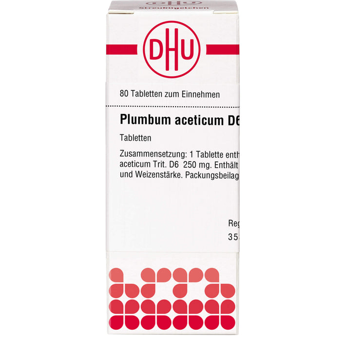 DHU Plumbum aceticum D6 Tabletten, 80 pc Tablettes