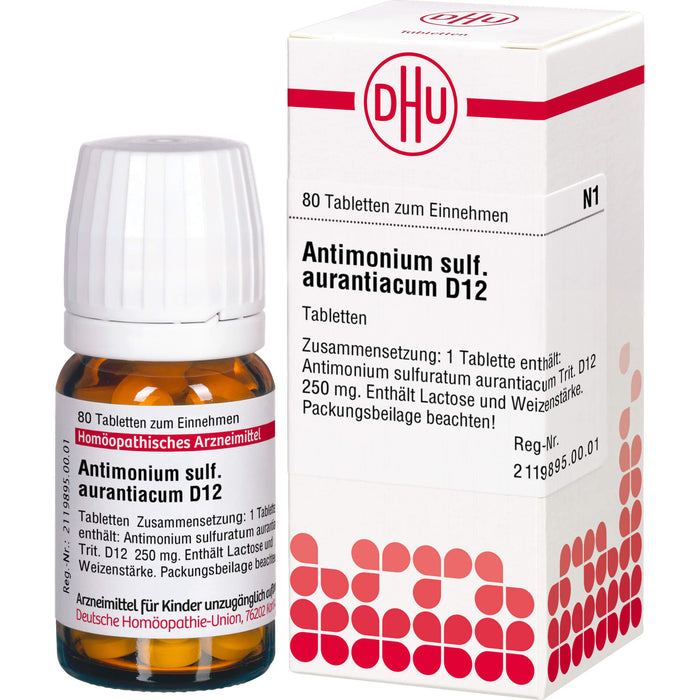 DHU Antimonium sulfuratum aurantiacum D12 Tabletten, 80 pc Tablettes