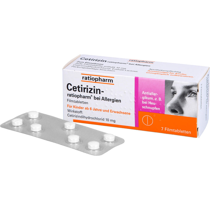 Cetirizin-ratiopharm 10 mg bei Allergien Filmtabletten, 7 St. Tabletten