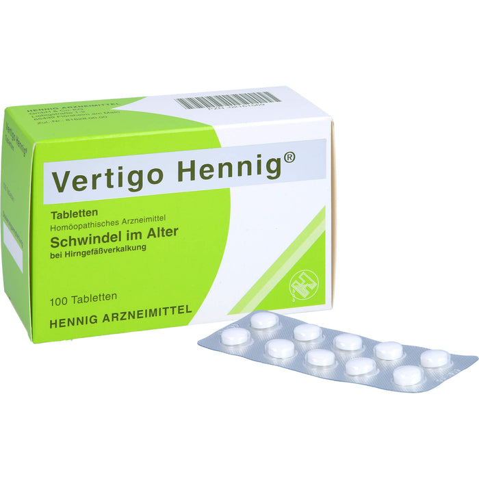 Vertigo Hennig Tabletten bei Hirngefäßverkalkung, 100 pc Tablettes