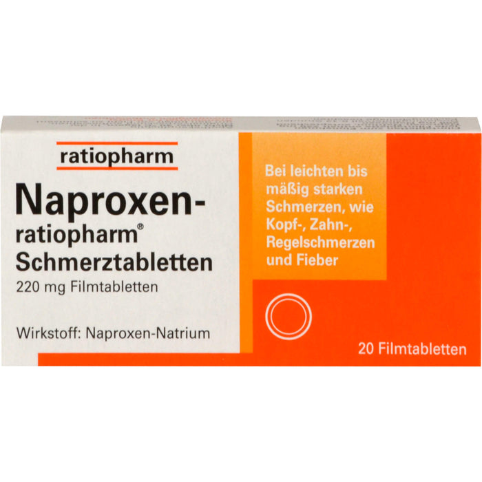 Naproxen-ratiopharm Schmerztabletten, 20 pcs. Tablets