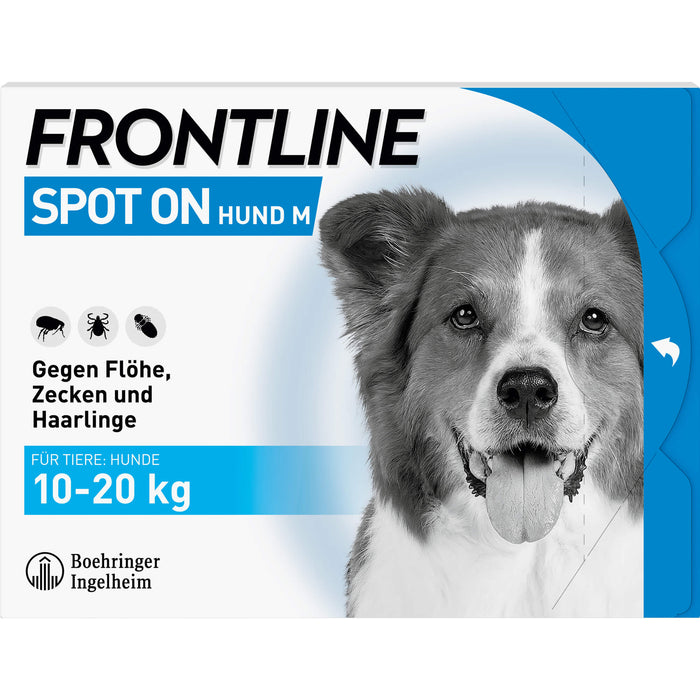 FRONTLINE Spot on Hund M Pipetten gegen Flöhe, Zecken und Haarlinge, 5 St. Ampullen