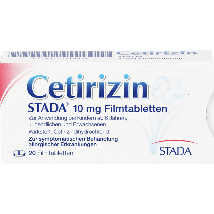 Cetirizin STADA 10 mg Filmtabletten zur symptomatischen Behandlung allergischer Erkrankungen, 20 pc Tablettes