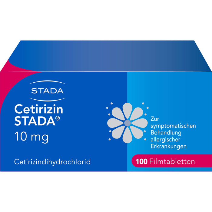 Cetirizin STADA 10 mg Filmtabletten zur symptomatischen Behandlung allergischer Erkrankungen, 100 pcs. Tablets