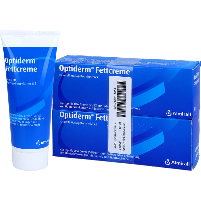 Optiderm Fettcreme bei Juckreiz und Hauttrockenheit, 200 g Creme