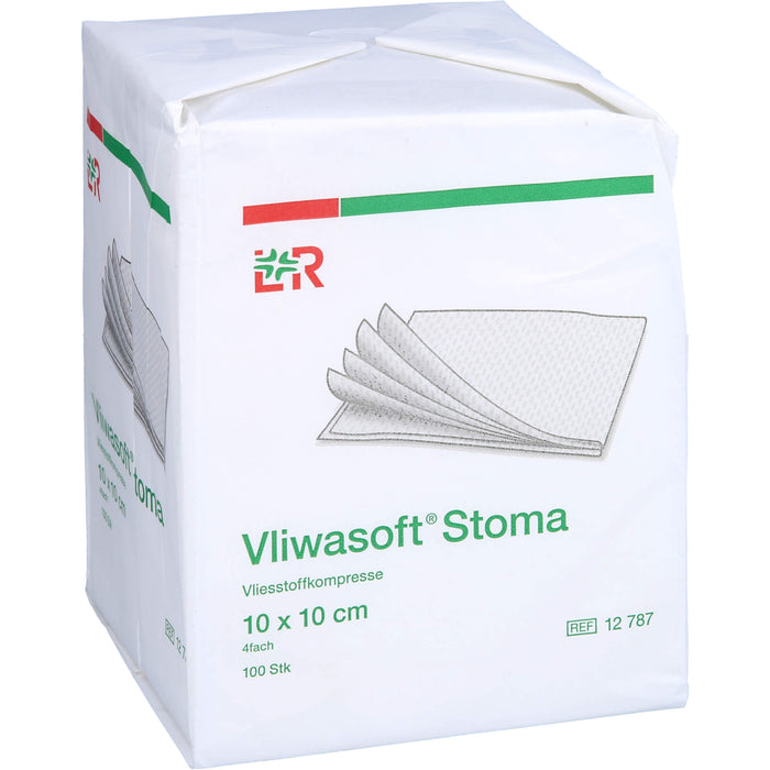 Vliwasoft Stoma - Kompresse 10x10cm 4fach, 100 St KOM