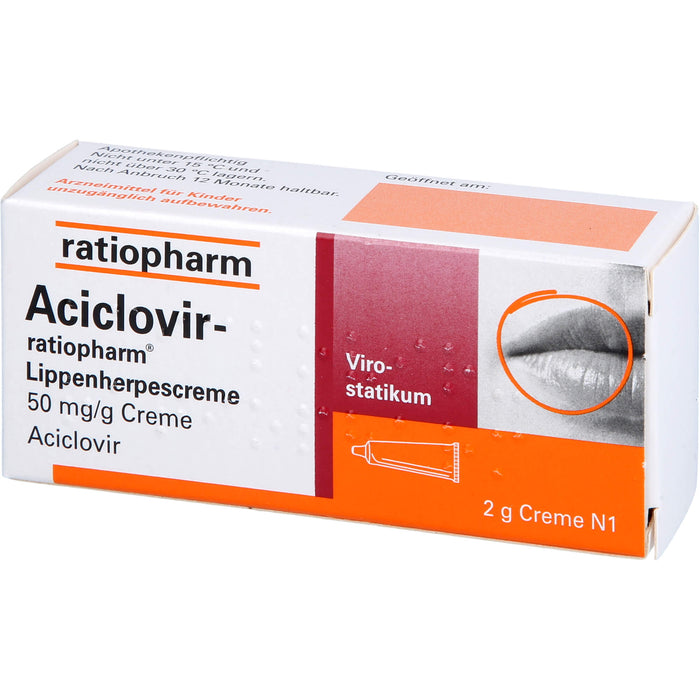 Aciclovir-ratiopharm Lippenherpescreme, 2 g Crème