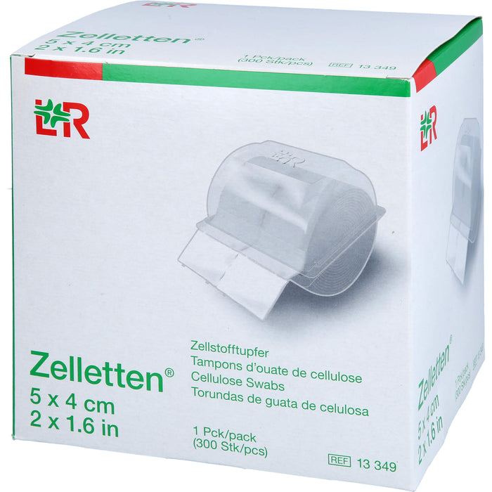 Lohmann & Rauscher Zelletten Tupfer gerollt unsteril 5 x 4 cm, 300 pcs. Swab